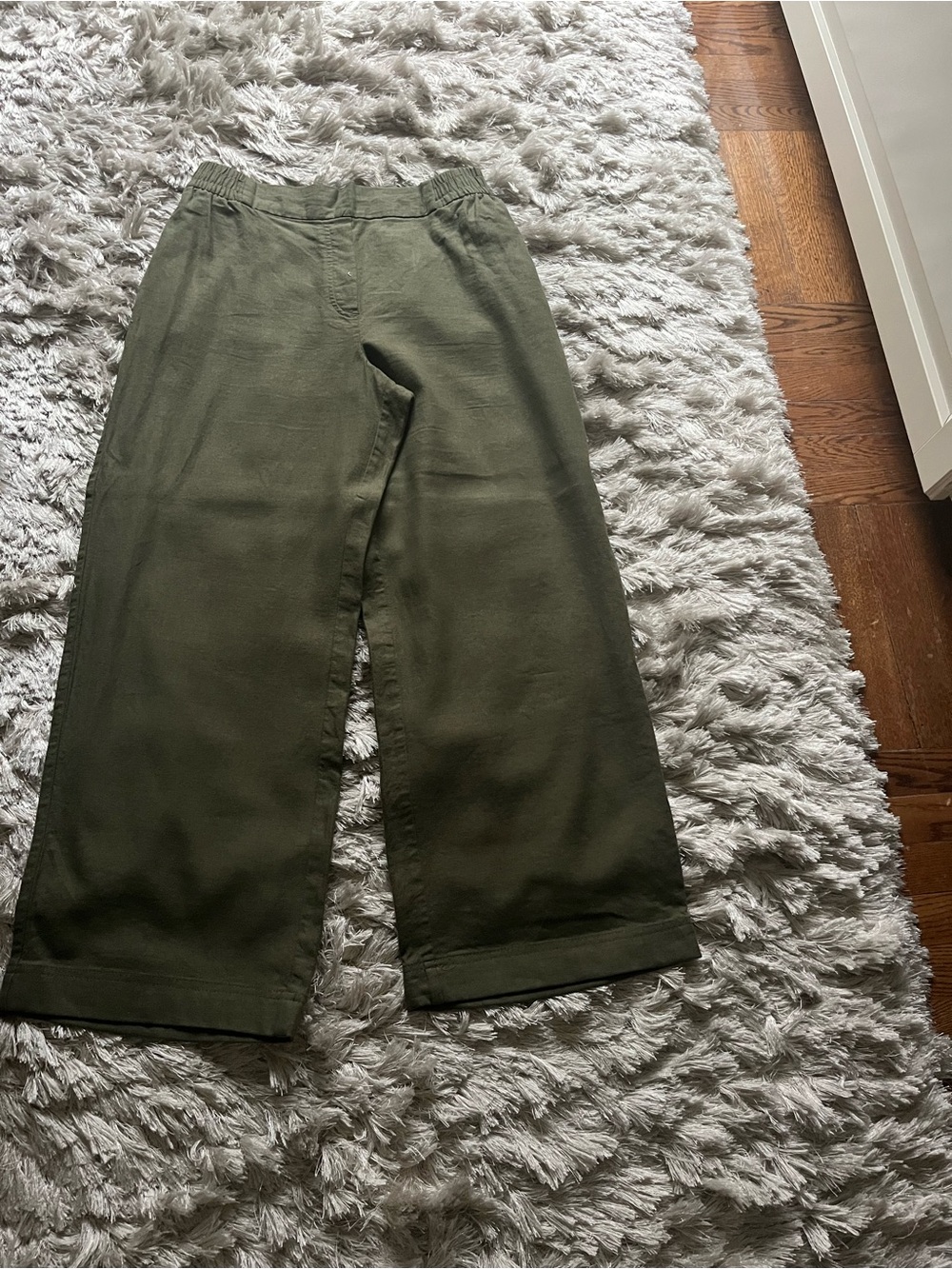 Zara Wide-Leg Pants in Olive Green